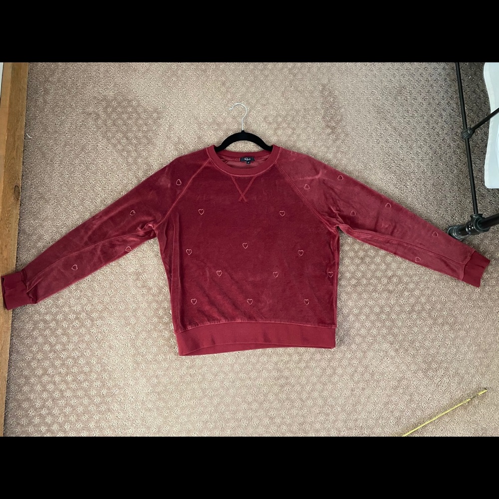 Rails Mika heart embroidery sweatshirt velvet XS